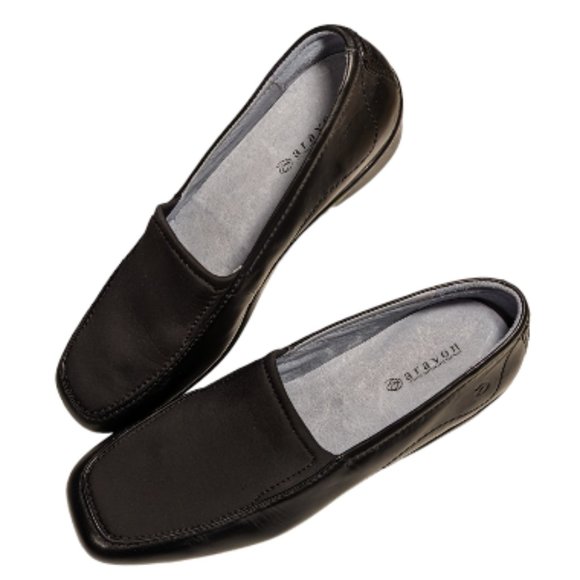 Aravon Combination Last Black Leather Loafer, women's 10.5 - Picture 1 of 10